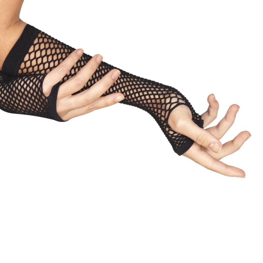 Smiffys Womens/Ladies Fishnet Fingerless Gloves / Black